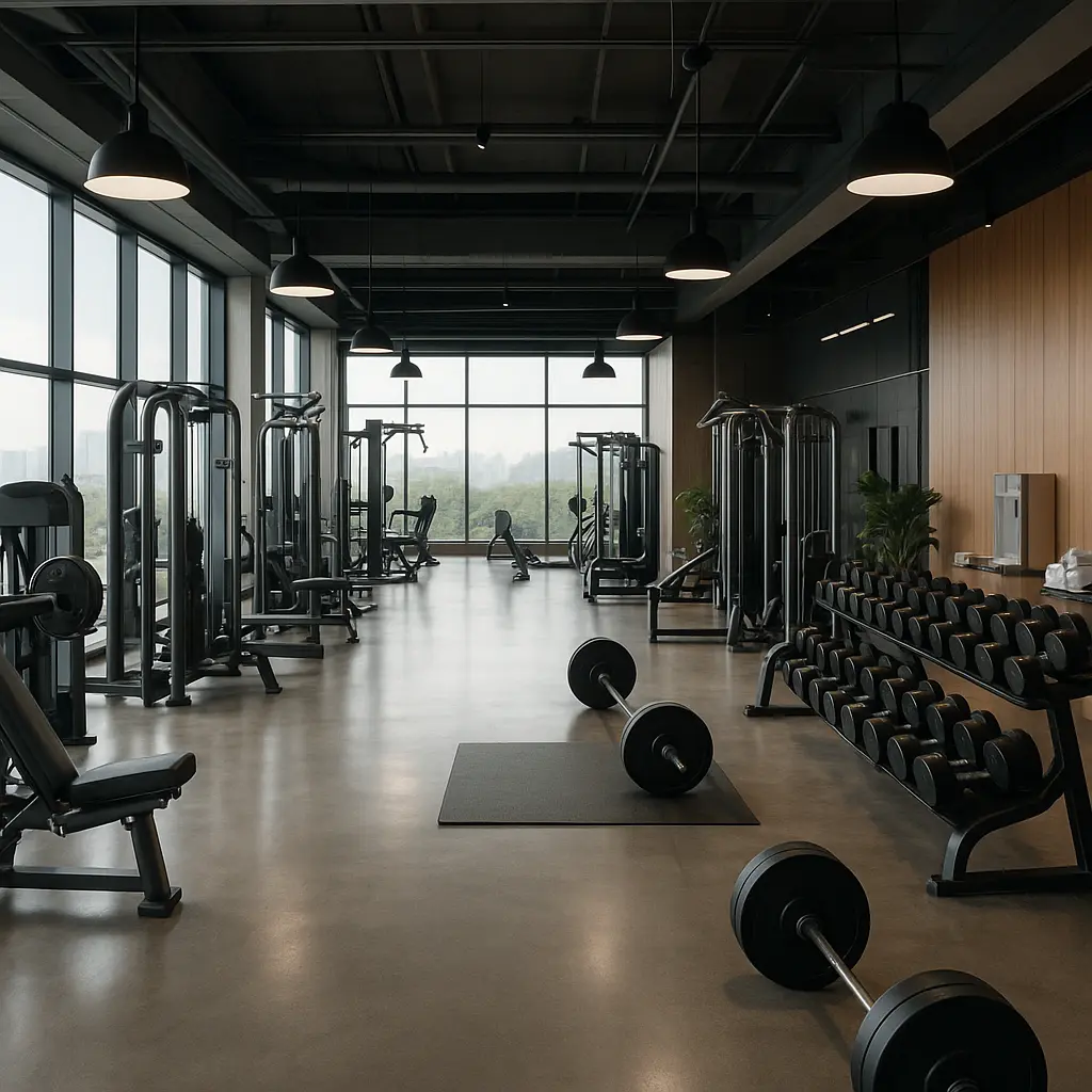 Moderner Fitnessbereich bei NMTS Renew